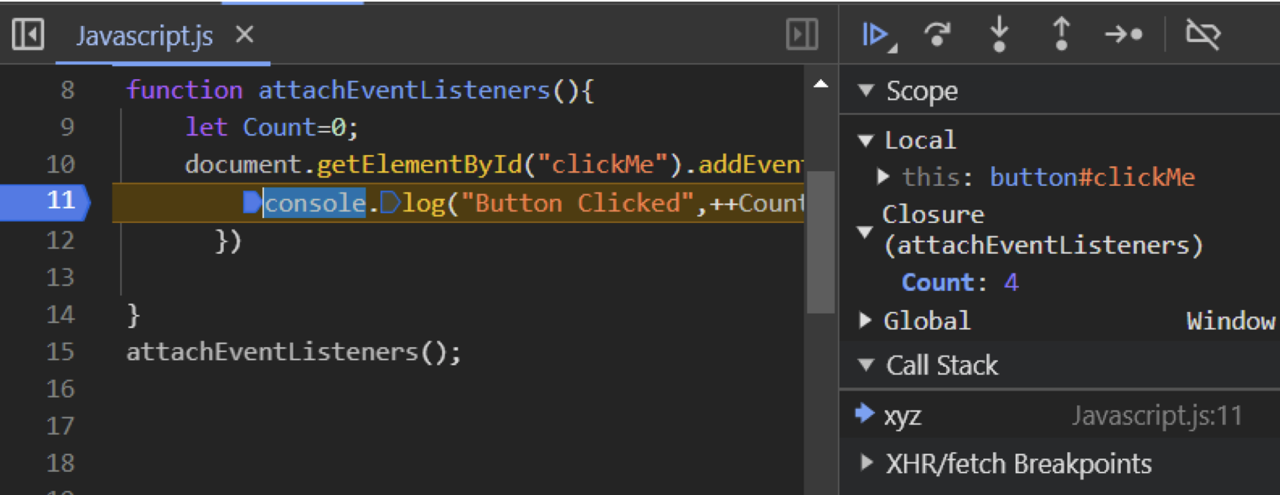 Closures with event listeners